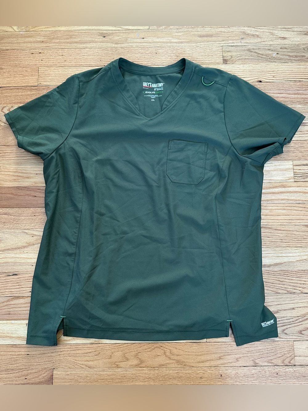 Grey's Anatomy Evolve Sway Tuck-In Top Fern Green size 2XL